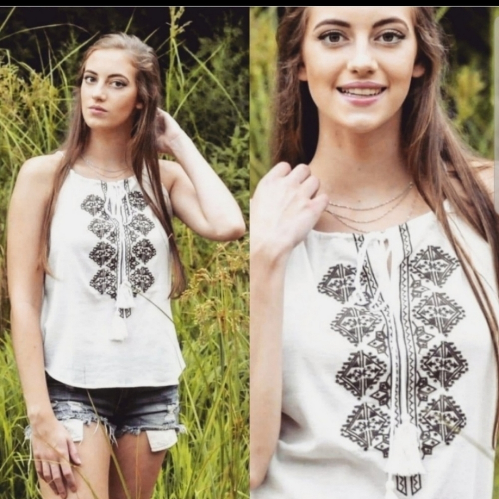 Embroidered Tank Top